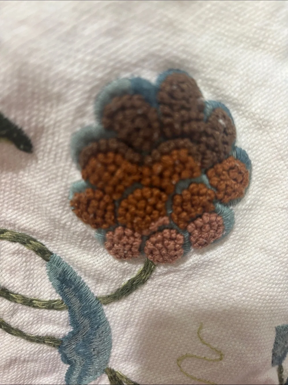Pottery Barn Floral embroidered pillow cover